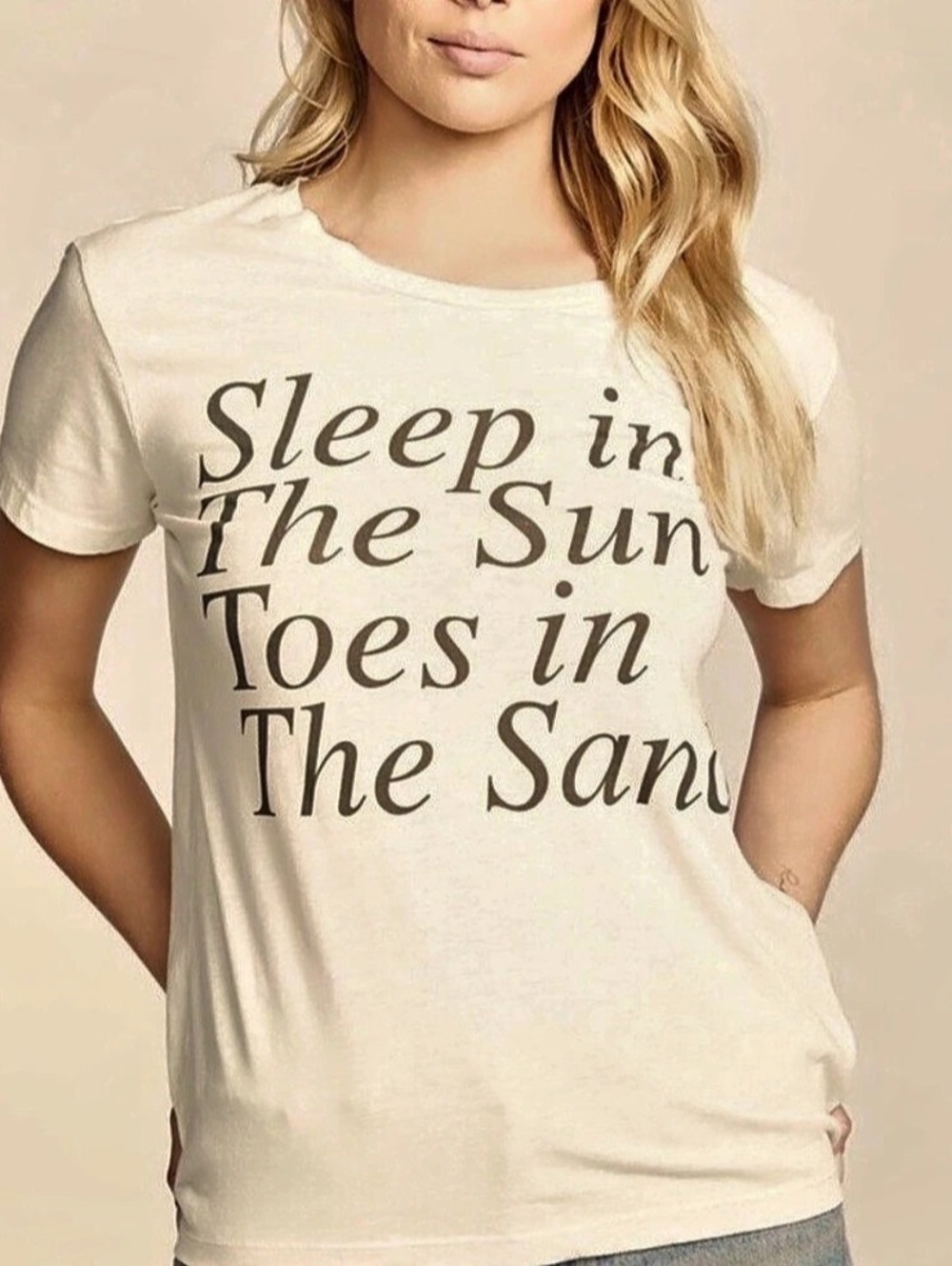 Chaser Sleep in the Sun Tee Graphic Short Sleeve Tee Cream & Black XS